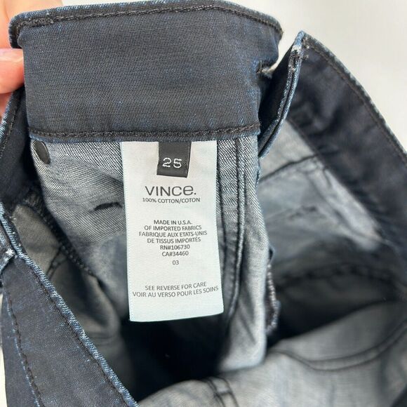 VINCE Women's Dark Blue Lightweight Relaxed Crop Jeans Pants Size 25 - Picture 8 of 10